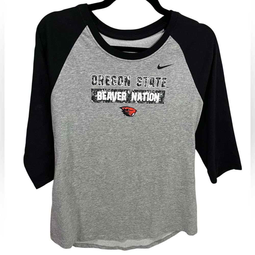 Nike Oregon State University Beavers Raglan Baseball 3/4 Sleeve T Shirt Small
